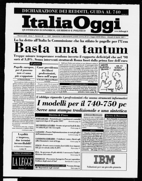 Italia oggi : quotidiano di economia finanza e politica